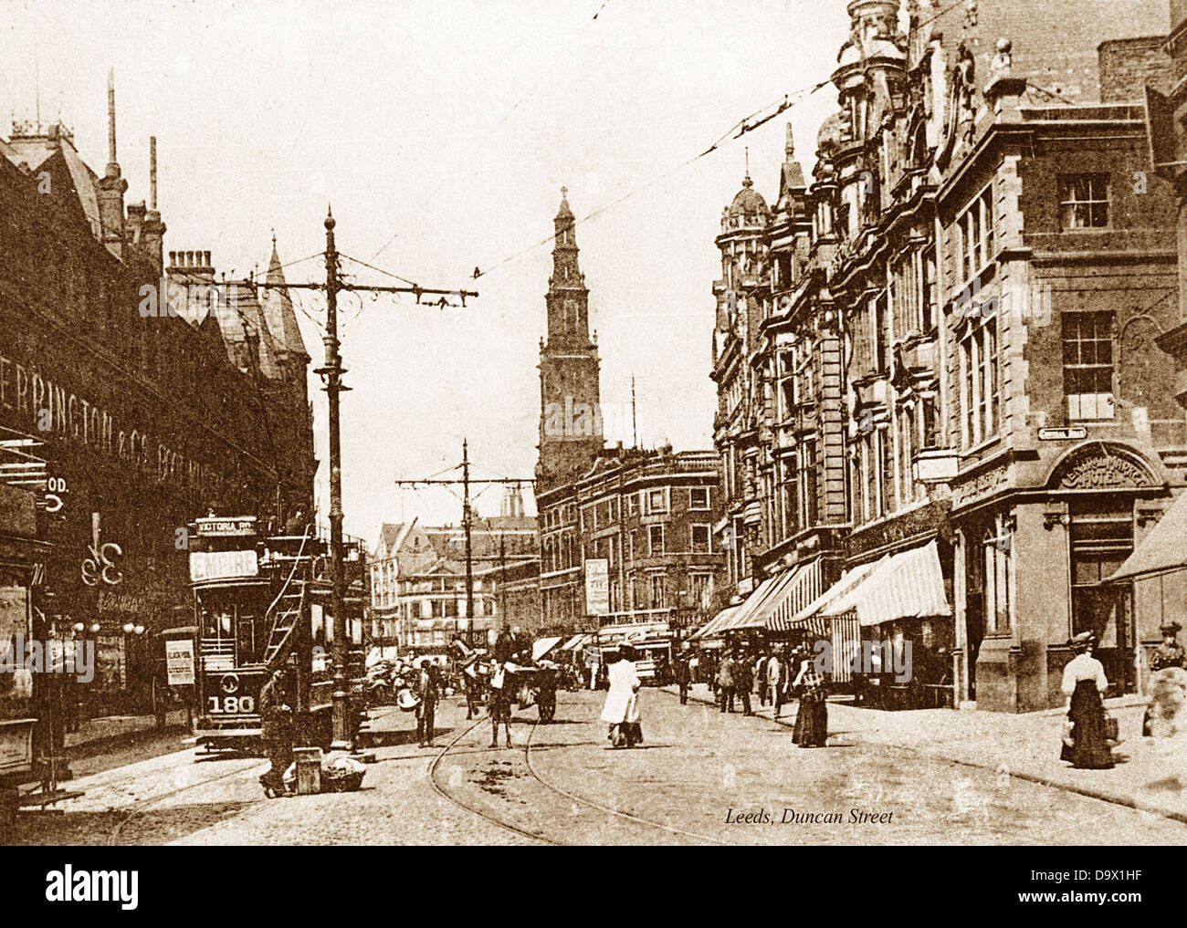 Leeds Duncan Street primi 1900s Foto Stock