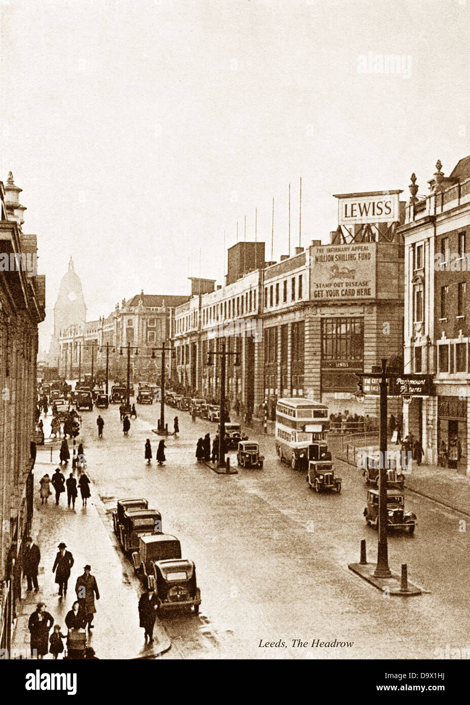 Leeds Il Headrow eventualmente 1940s Foto Stock