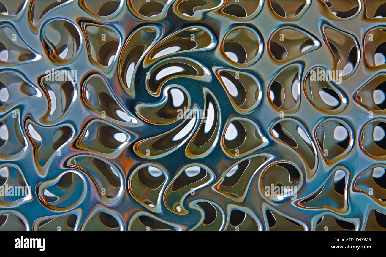 Abstract digital art background - metallo perforato piastra Foto Stock