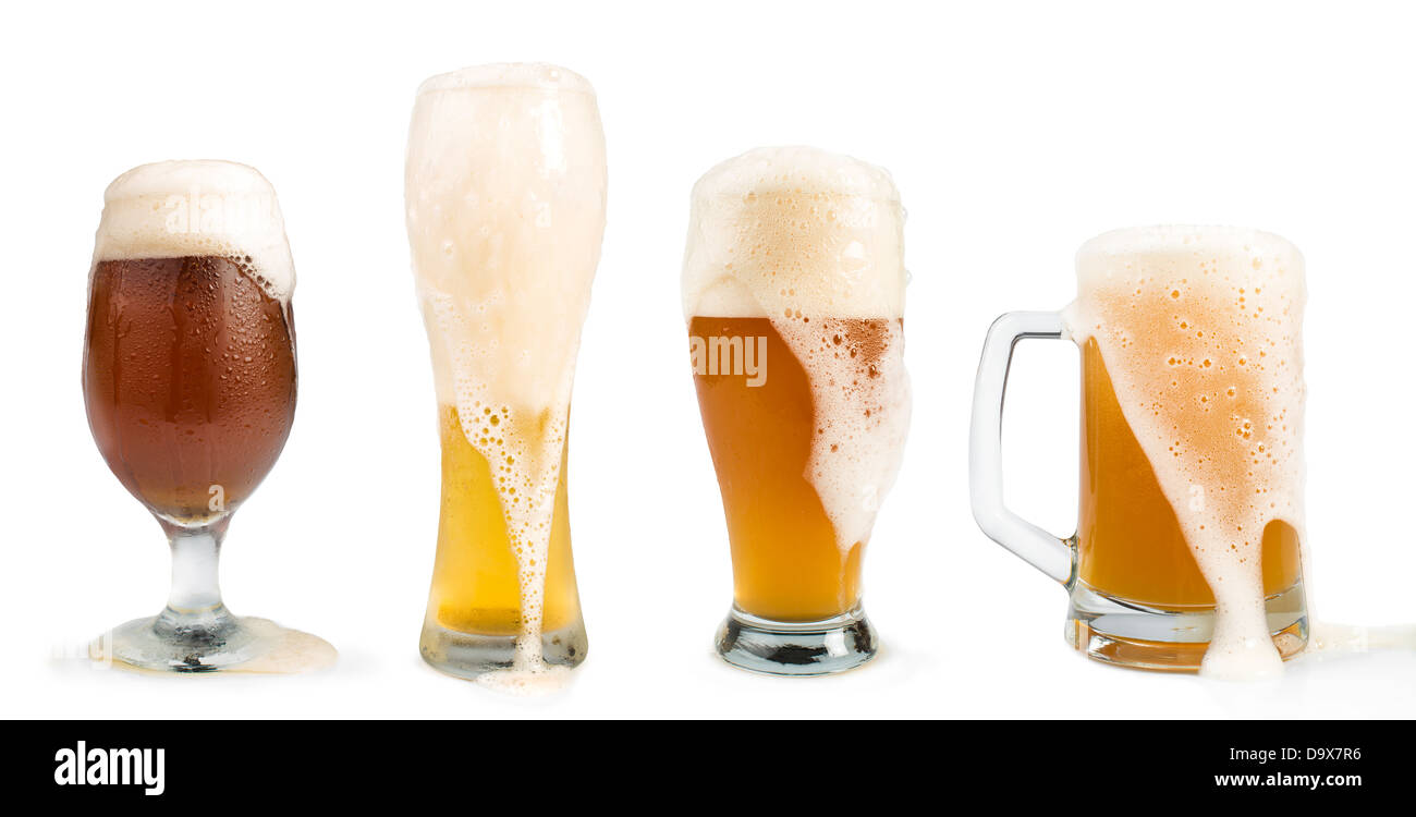 Tazza riempita con birra studio shot Foto Stock