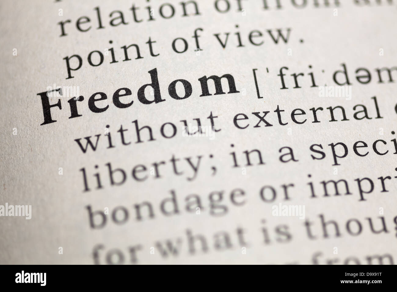 Definizione del dizionario della libertà di parola. Foto Stock