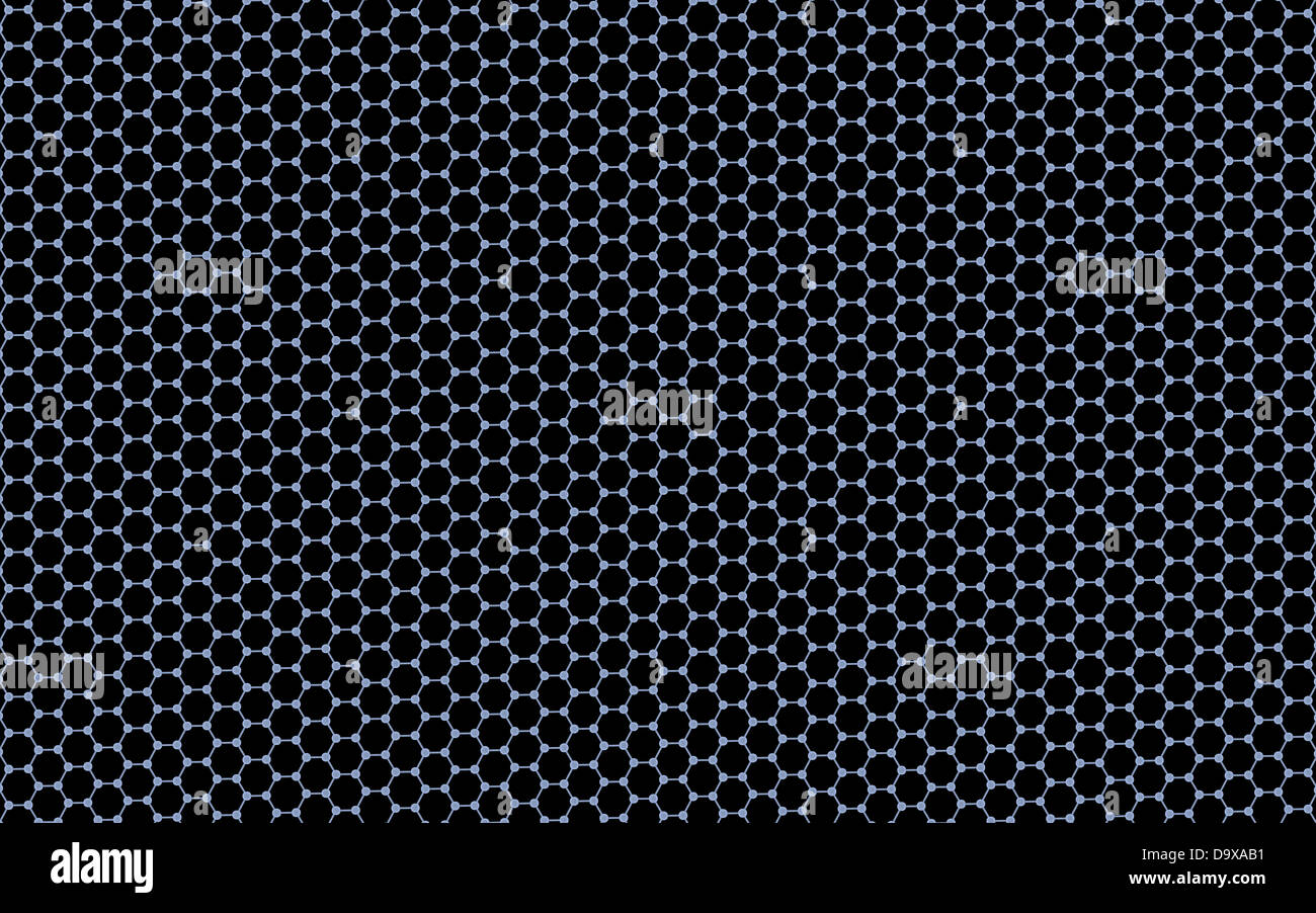 3D normale configurazione esagonale - grafene (sfondo nero) Foto Stock