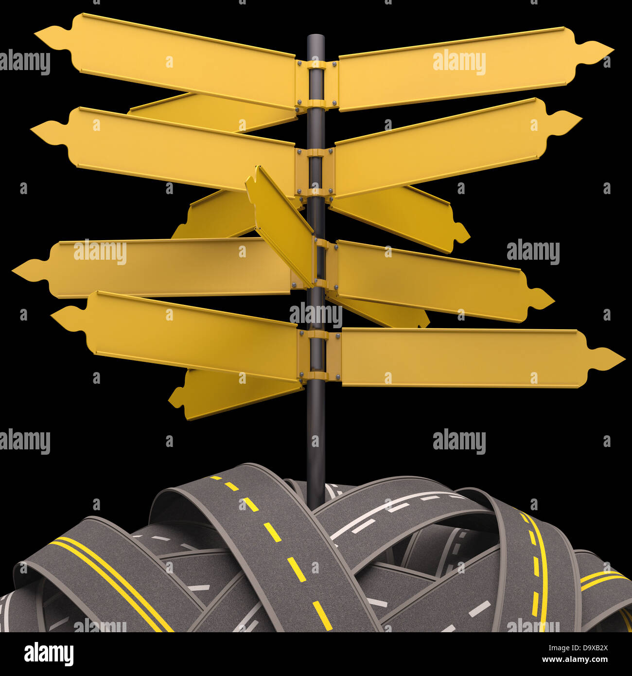 Piastra di colore giallo e le informazioni di segnalazione. Il testo sulla piastra. Foto Stock