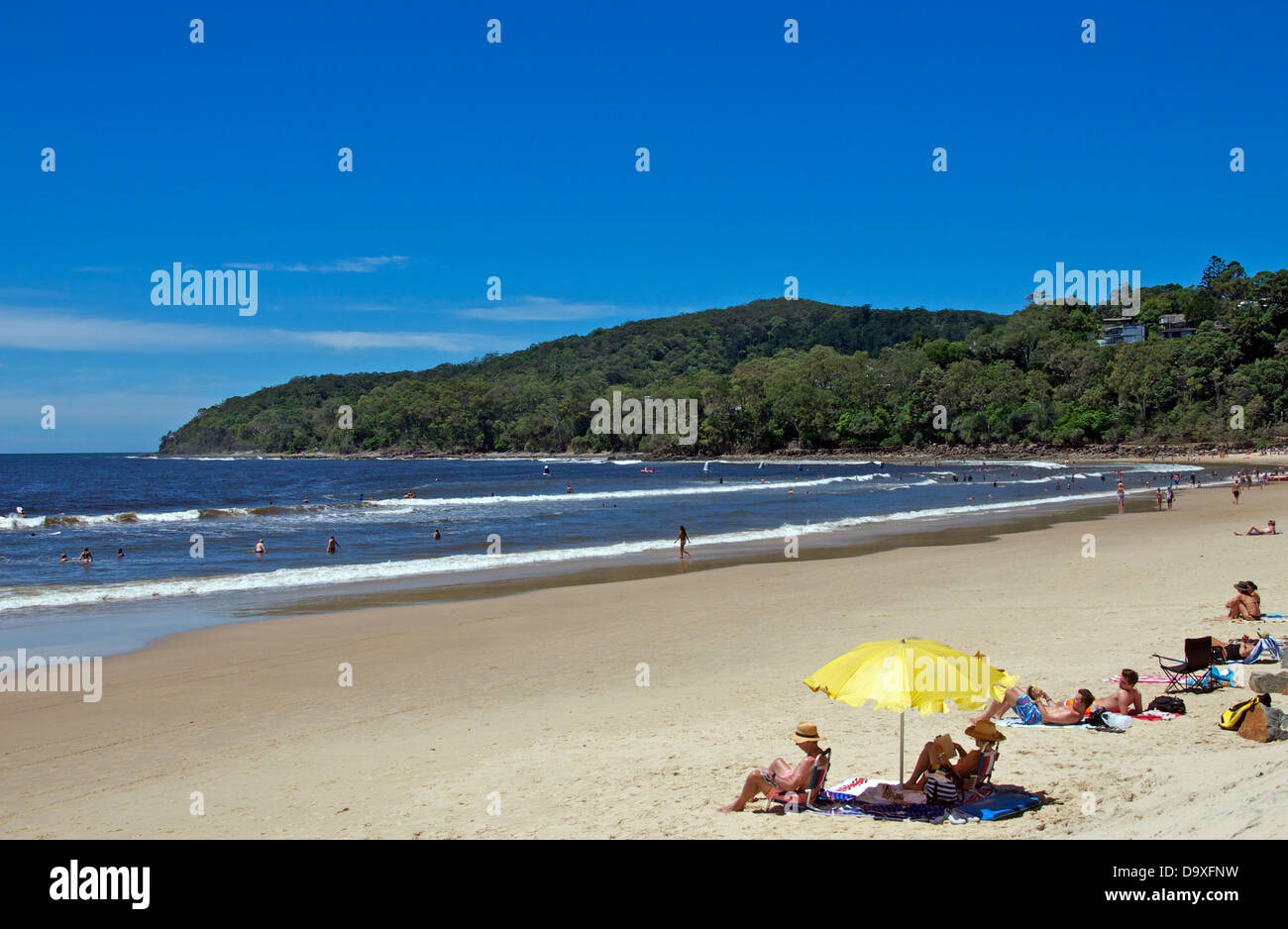 Noosa Beach Sunshine Coast di Queensland in Australia Foto Stock