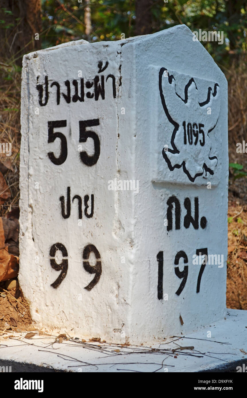Thai 1095 Autostrada Post,tra Meahongson e Chiangmai,della Thailandia. Foto Stock