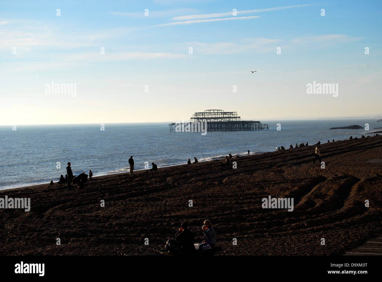La spiaggia di Brighton in inverno, REGNO UNITO Foto Stock