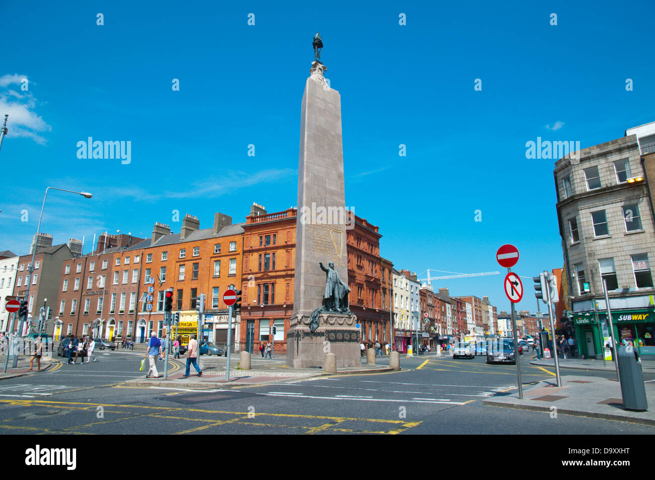 Il monumento di Parnell (1911) O'Connell street superiore centrale di Dublino Irlanda Europa Foto Stock