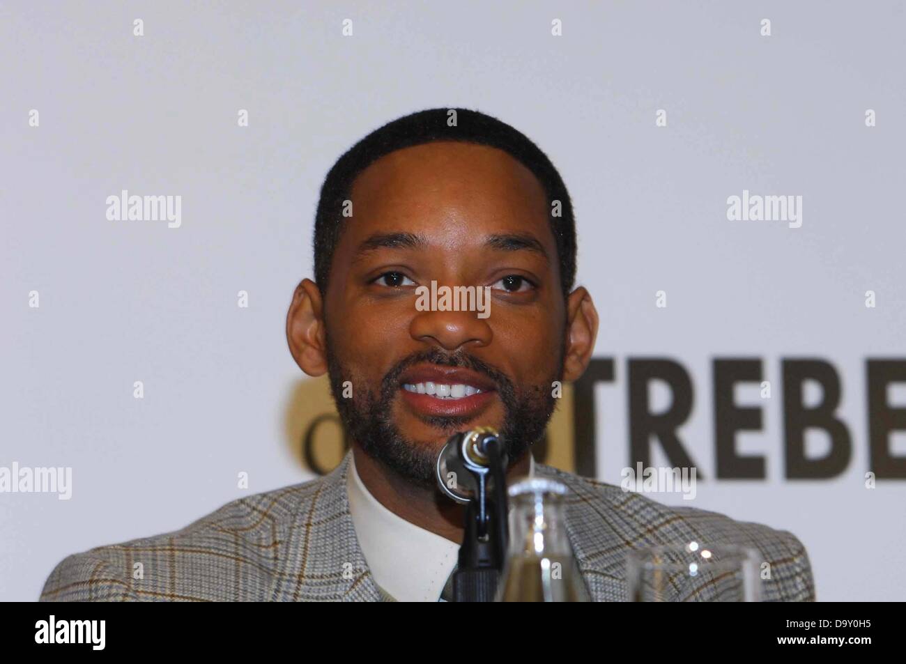 Protagonista Will Smith presso la conferenza stampa in occasione della tedesca premiere del film "La ricerca della felicità". Foto Stock