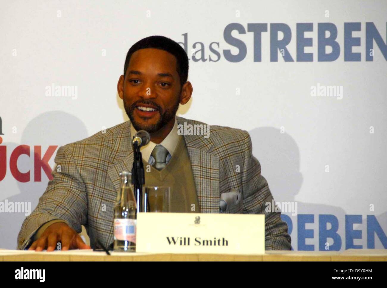 Protagonista Will Smith presso la conferenza stampa in occasione della tedesca premiere del film "La ricerca della felicità". Foto Stock