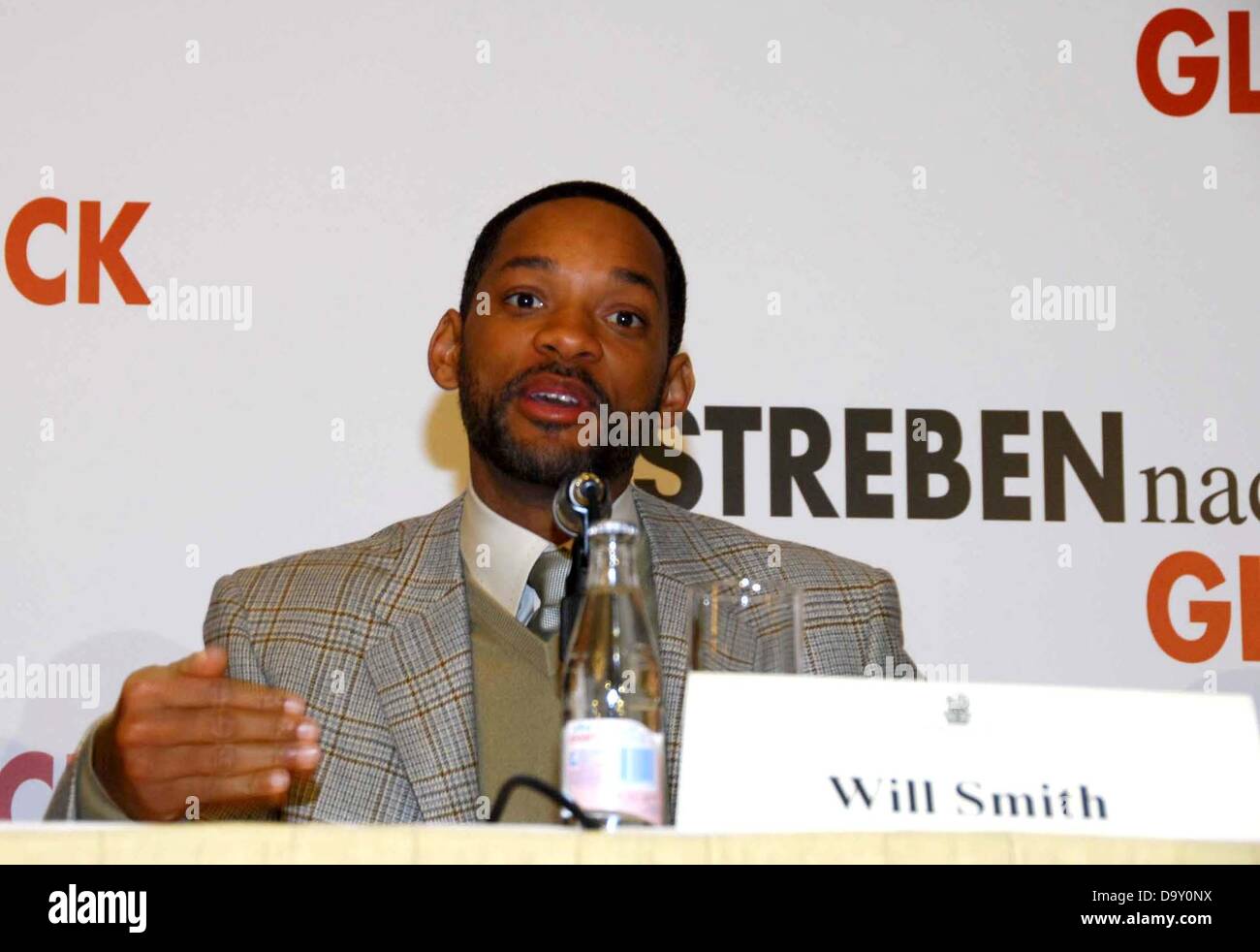 Protagonista Will Smith presso la conferenza stampa in occasione della tedesca premiere del film "La ricerca della felicità". Foto Stock