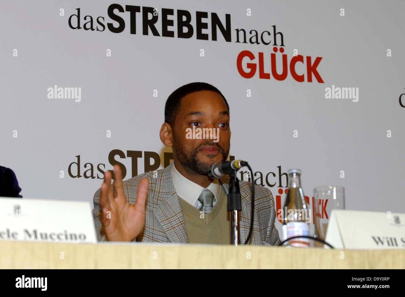 Protagonista Will Smith presso la conferenza stampa in occasione della tedesca premiere del film "La ricerca della felicità". Foto Stock