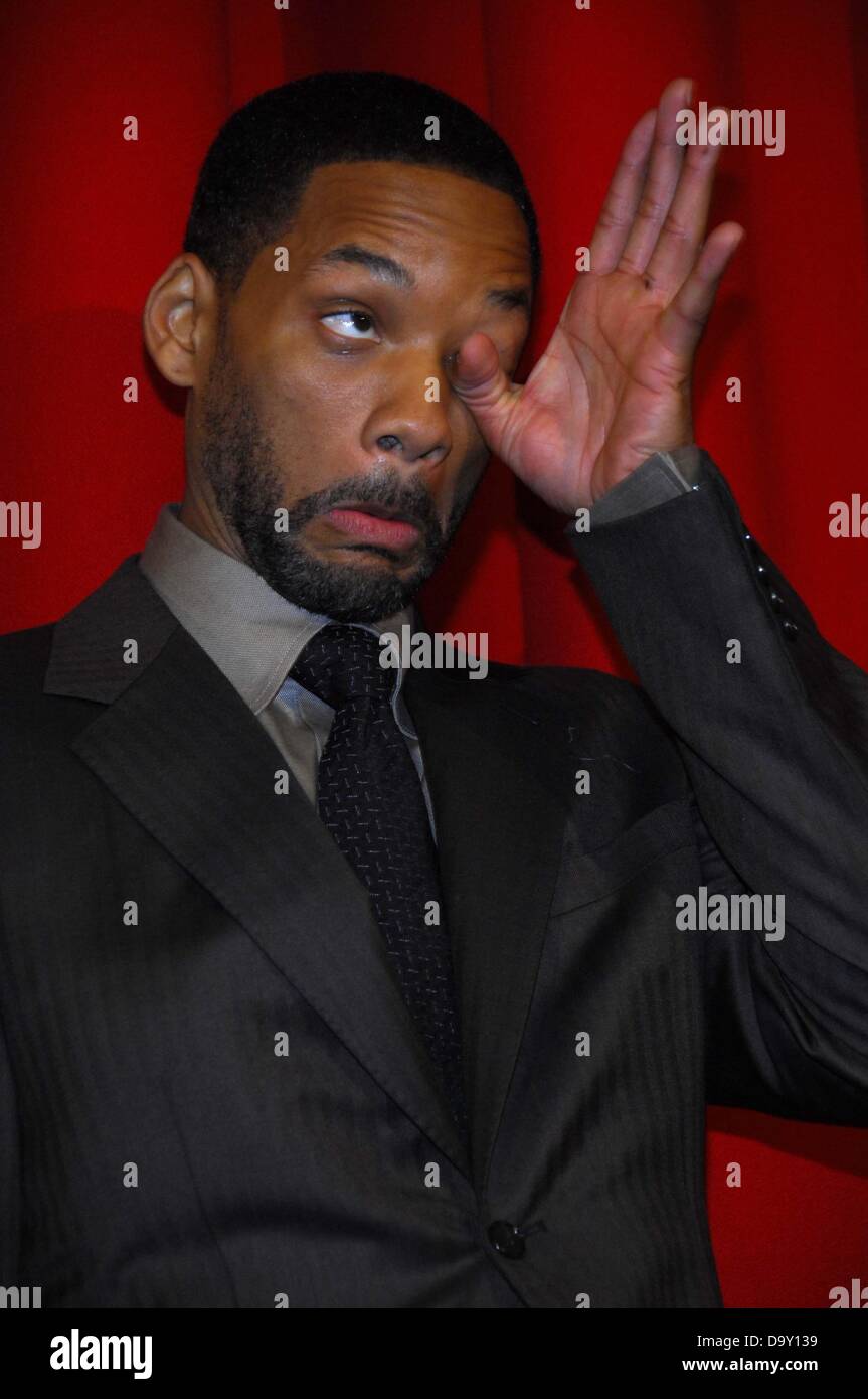 Will Smith durante la fase di presentazione a il tedesco premiere di " La ricerca della felicità" a Berlino il 9 gennaio 2007. Foto Stock