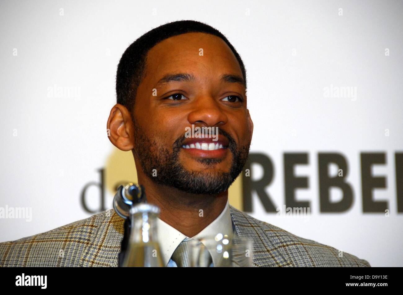 Attore Will Smith presso la conferenza stampa in occasione della premiere del film "La ricerca della felicità" di Berlino. Foto Stock