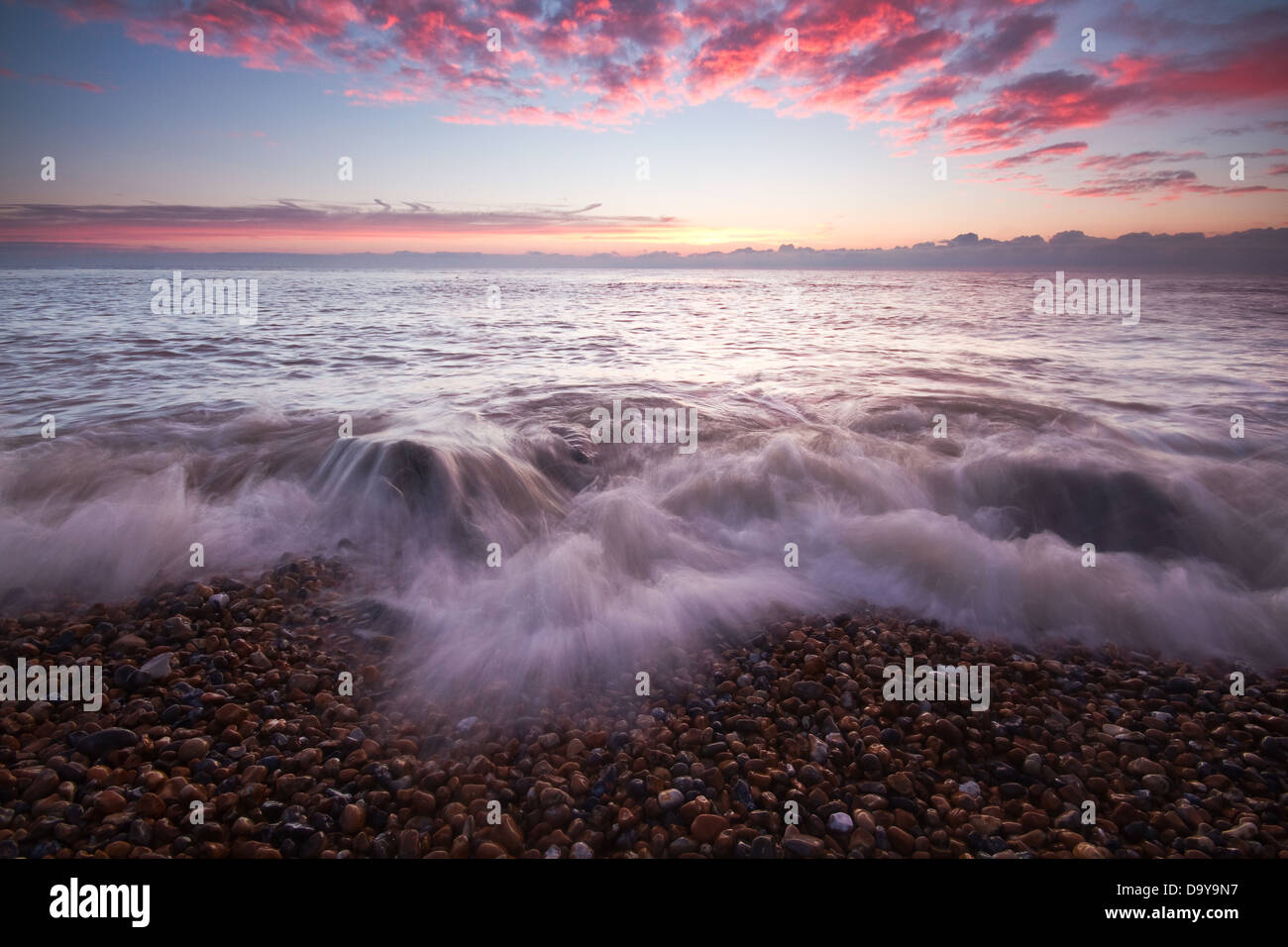 Pre mattina beach sunrise Foto Stock