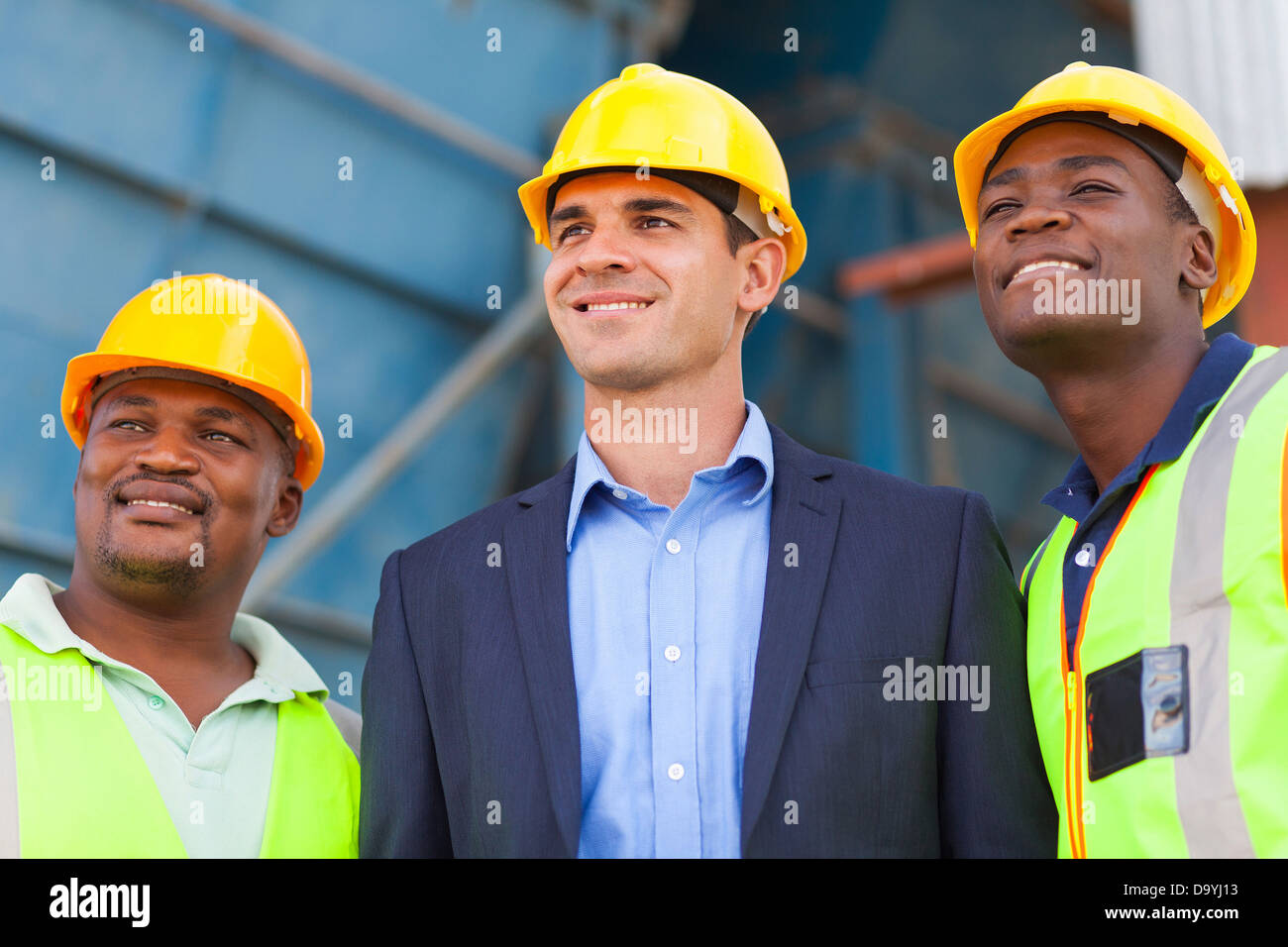 Ottimista industria pesante manager e lavoratori ritratto Foto Stock