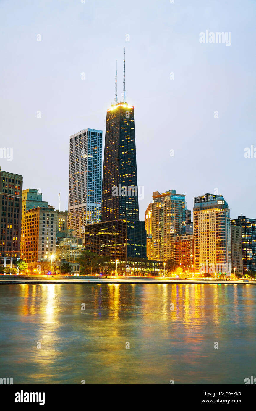 Downtown Chicago con John Hancock Center Foto Stock