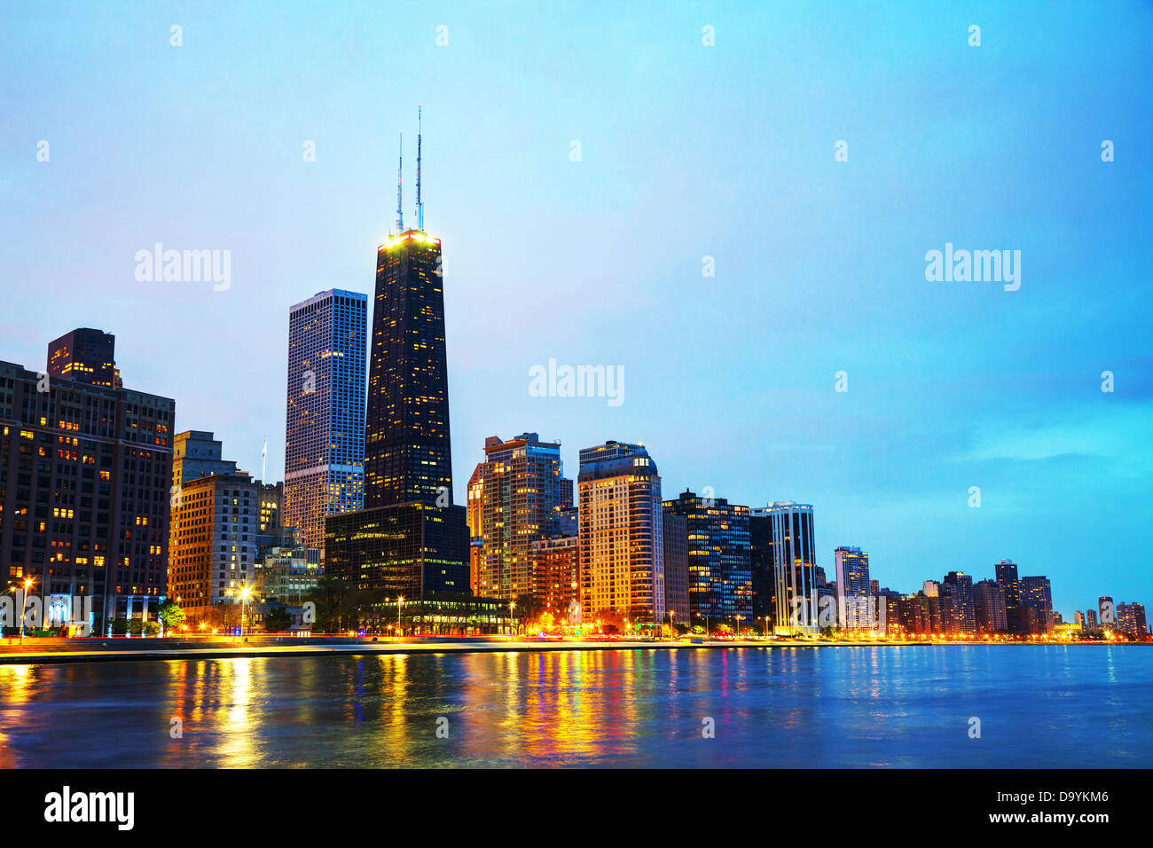 Downtown Chicago con John Hancock Center Foto Stock