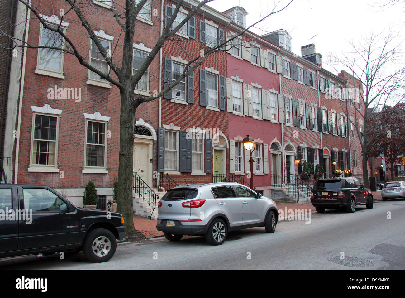 Coloniale elementi architettonici a Philadelphia, Pennsylvania Foto Stock