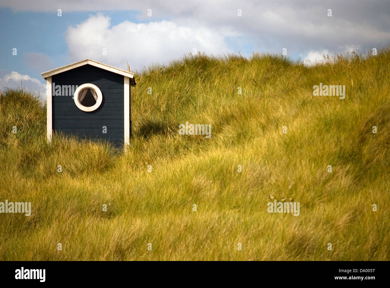 Vasca da bagno in collina di erba in spiaggia Foto Stock