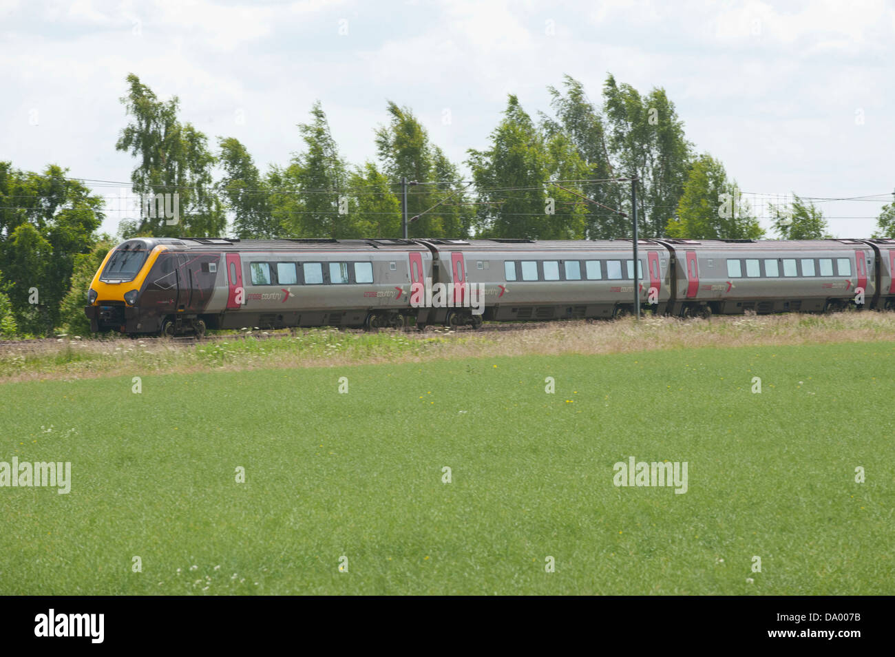 East coast main line a Ryther e Church Fenton, Yorkshire Foto Stock
