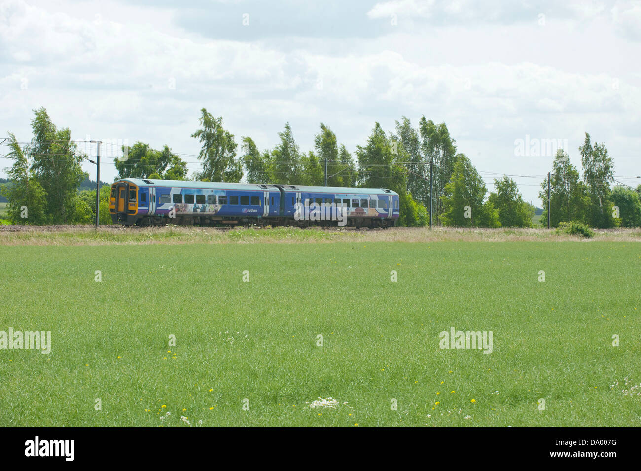 East coast main line a Ryther e Church Fenton, Yorkshire Foto Stock