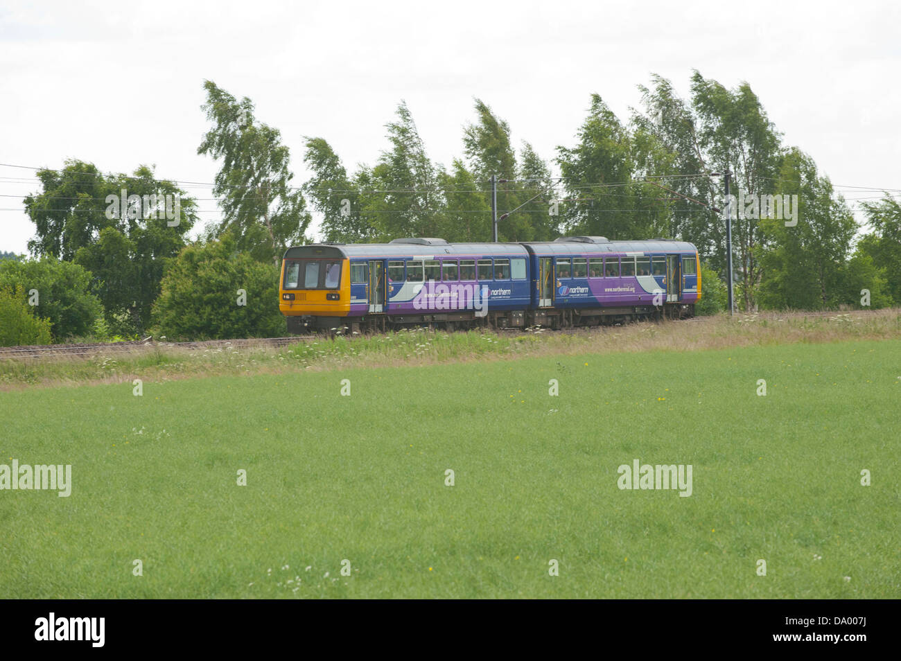 East coast main line a Ryther e Church Fenton, Yorkshire Foto Stock