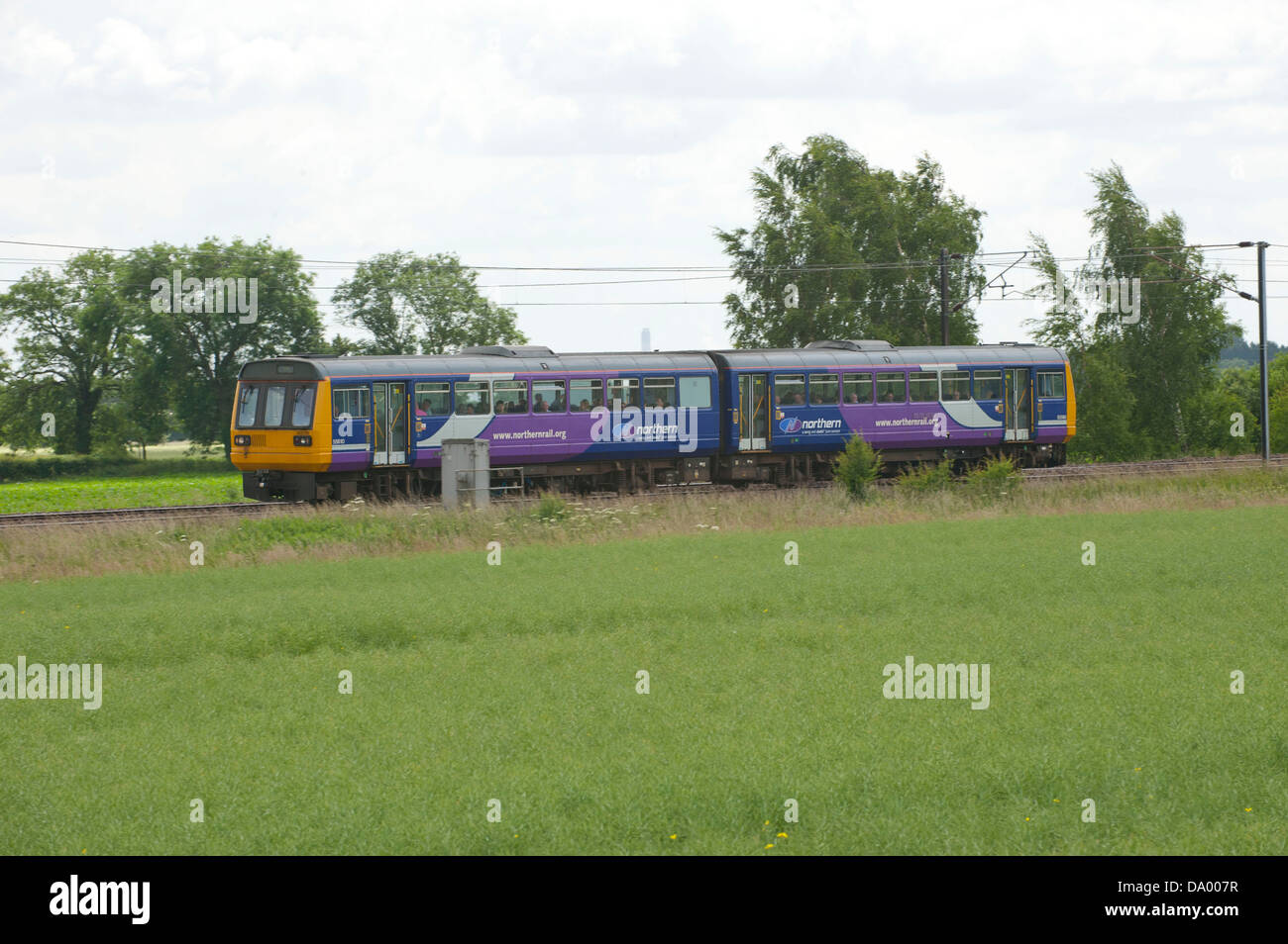 East coast main line a Ryther e Church Fenton, Yorkshire Foto Stock