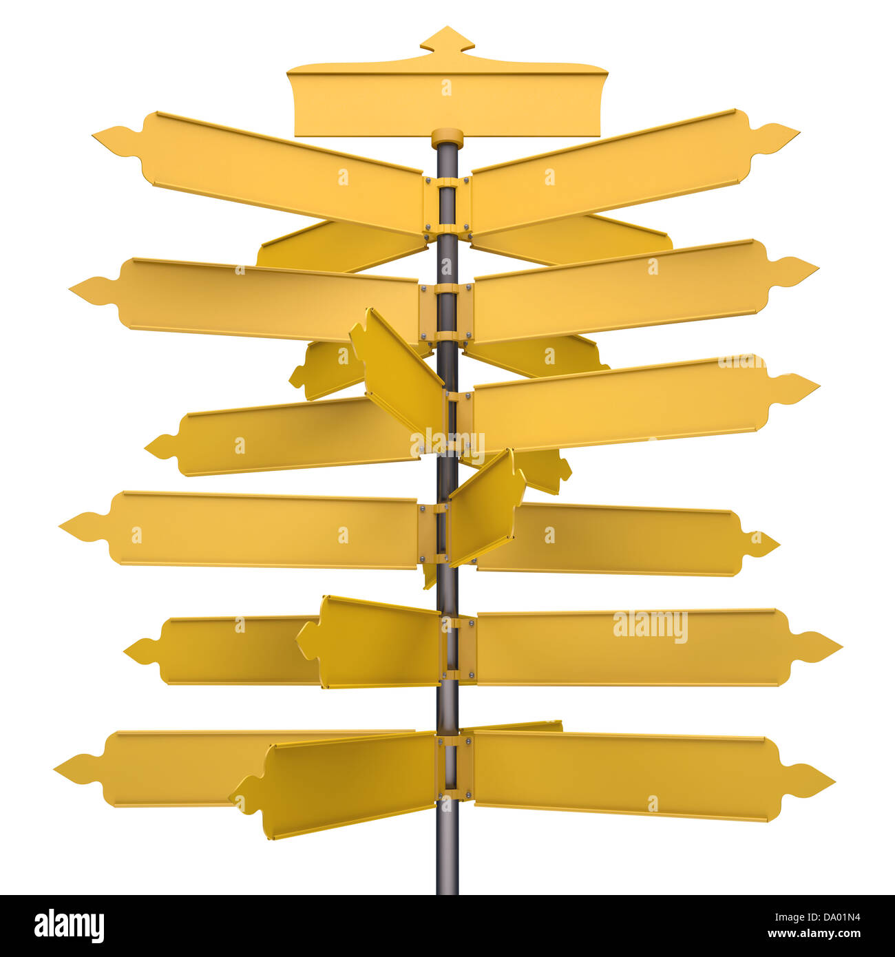 Piastra di colore giallo informazioni. Il testo sulla piastra. Foto Stock