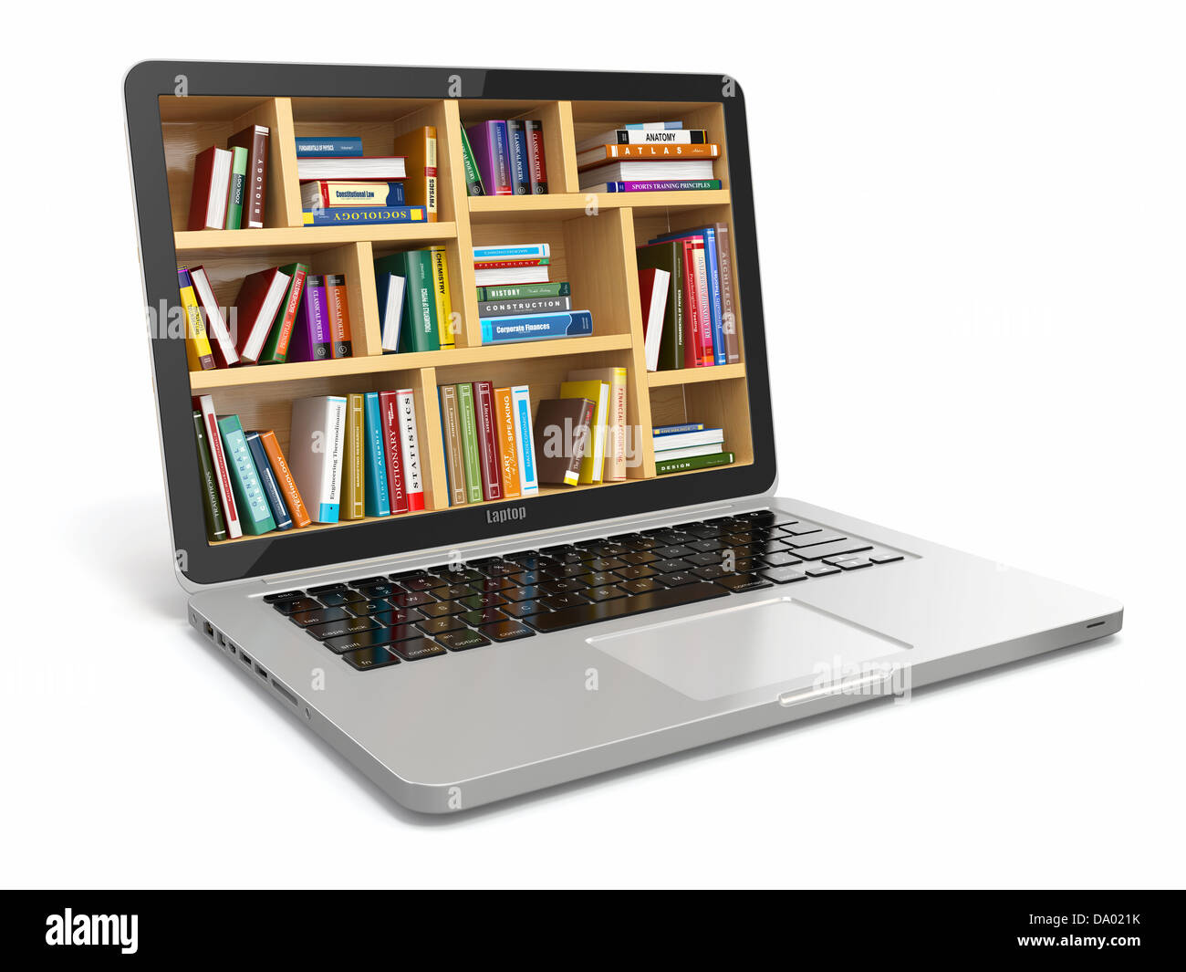 L'E-learning istruzione o la libreria internet. Immagine concettuale Foto Stock