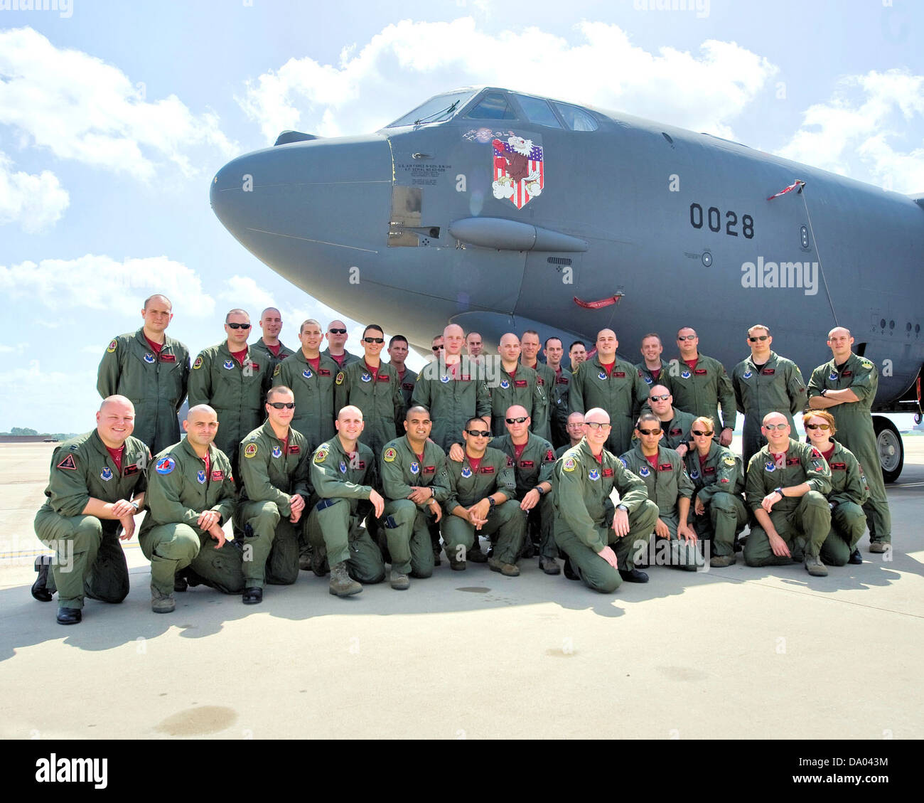 Il 96th Bomb Squadron gestiva il Boeing B-52H Stratofortress, un bombardiere strategico a lungo raggio. Il B-52H fu utilizzato sia per missioni nucleari che per missioni di bombardamento convenzionali, giocando un ruolo chiave nella Guerra fredda. Foto Stock