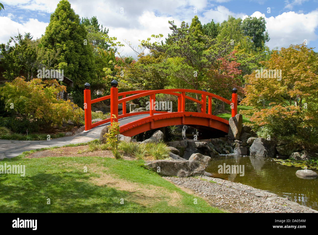 Ponte in giardino Giapponese, Hobart Foto Stock