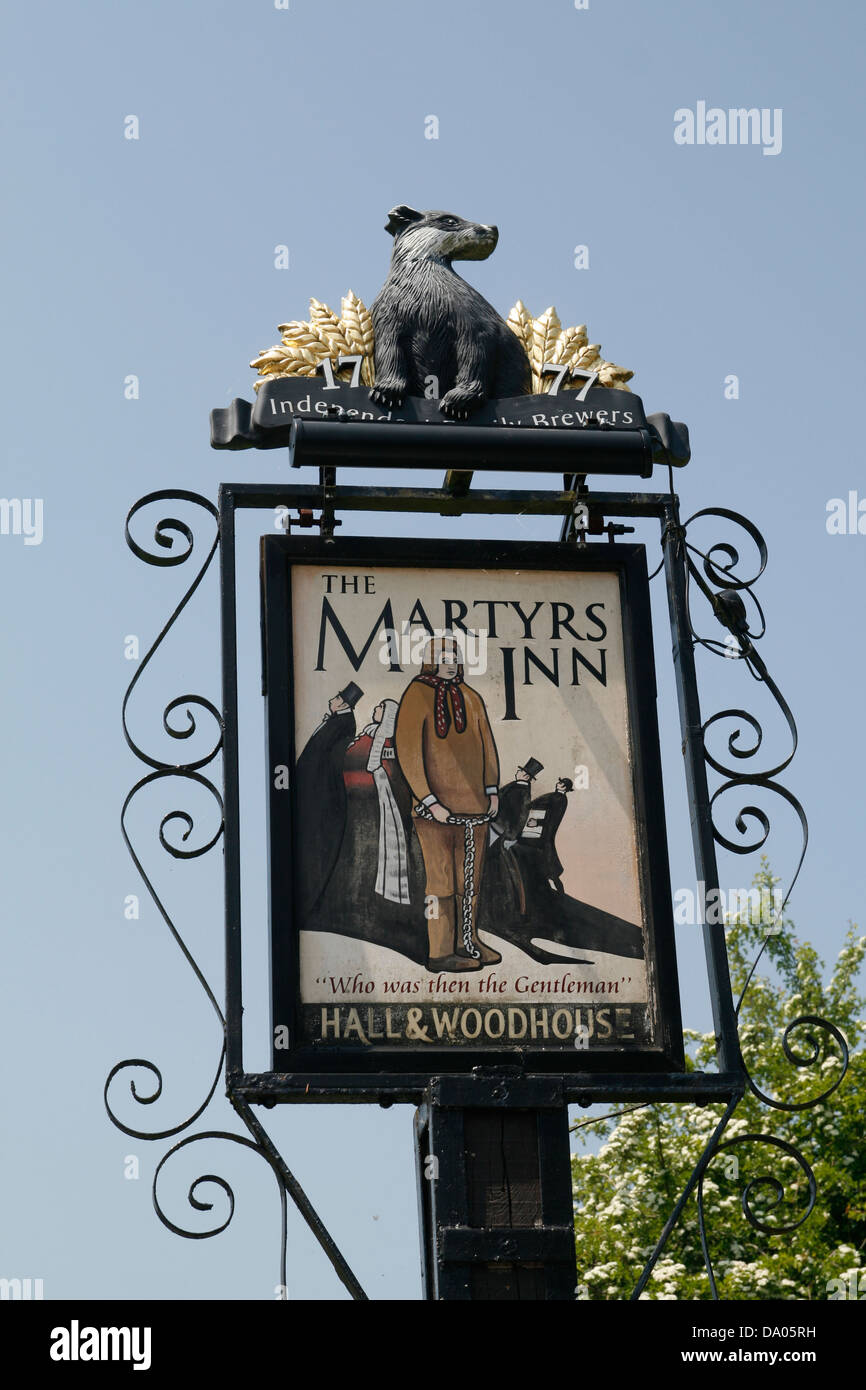 Martiri Inn segno Tolpuddle Dorset England Regno Unito Foto Stock