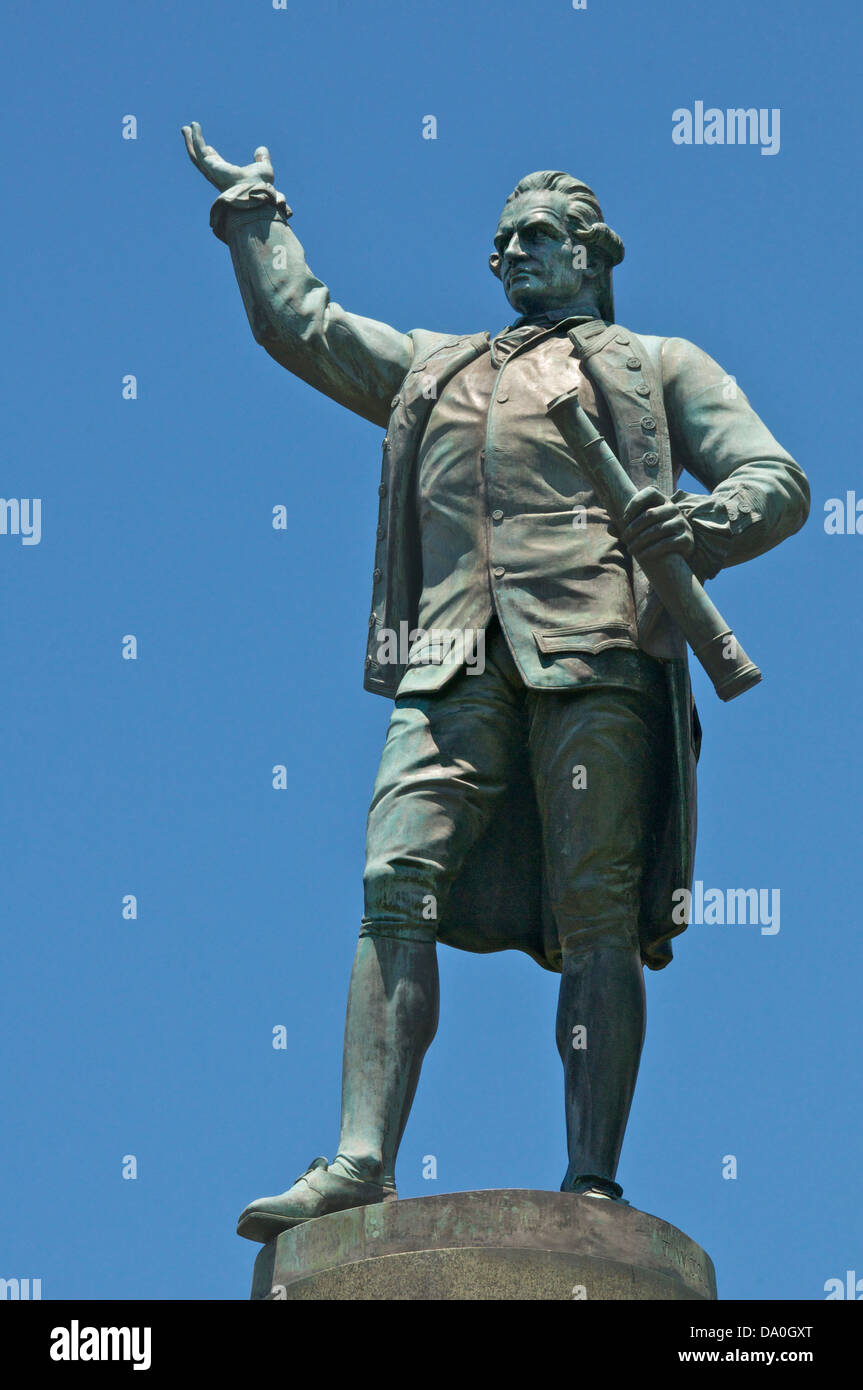 Statua il Capitano James Cook Hyde Park Sydney New South Wales AUSTRALIA Foto Stock