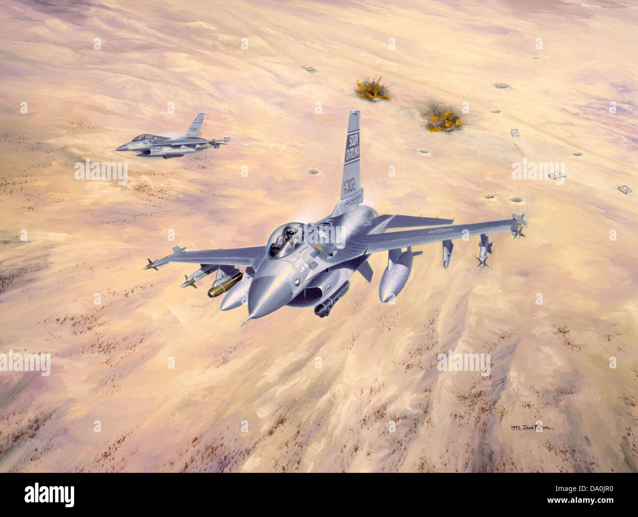 La South Carolina Air National Guard giocò un ruolo significativo durante l'operazione Desert Storm, fornendo supporto aereo per le operazioni militari nella guerra del Golfo. I loro contributi includevano pattuglie aeree da combattimento e missioni di supporto aereo ravvicinato. Foto Stock