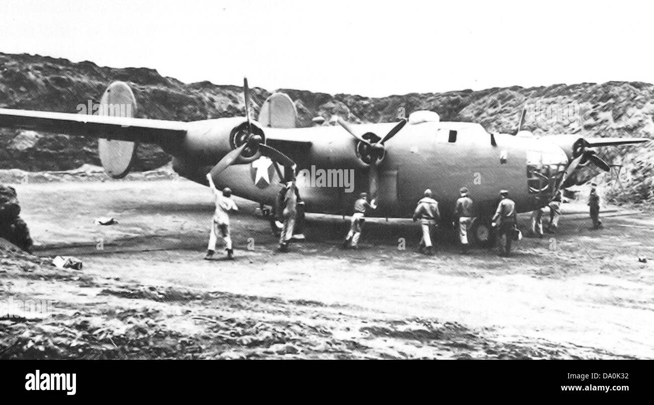 Xxxvi bomba squadrone B-24 Liberator Adak Alaska 1942 Foto Stock