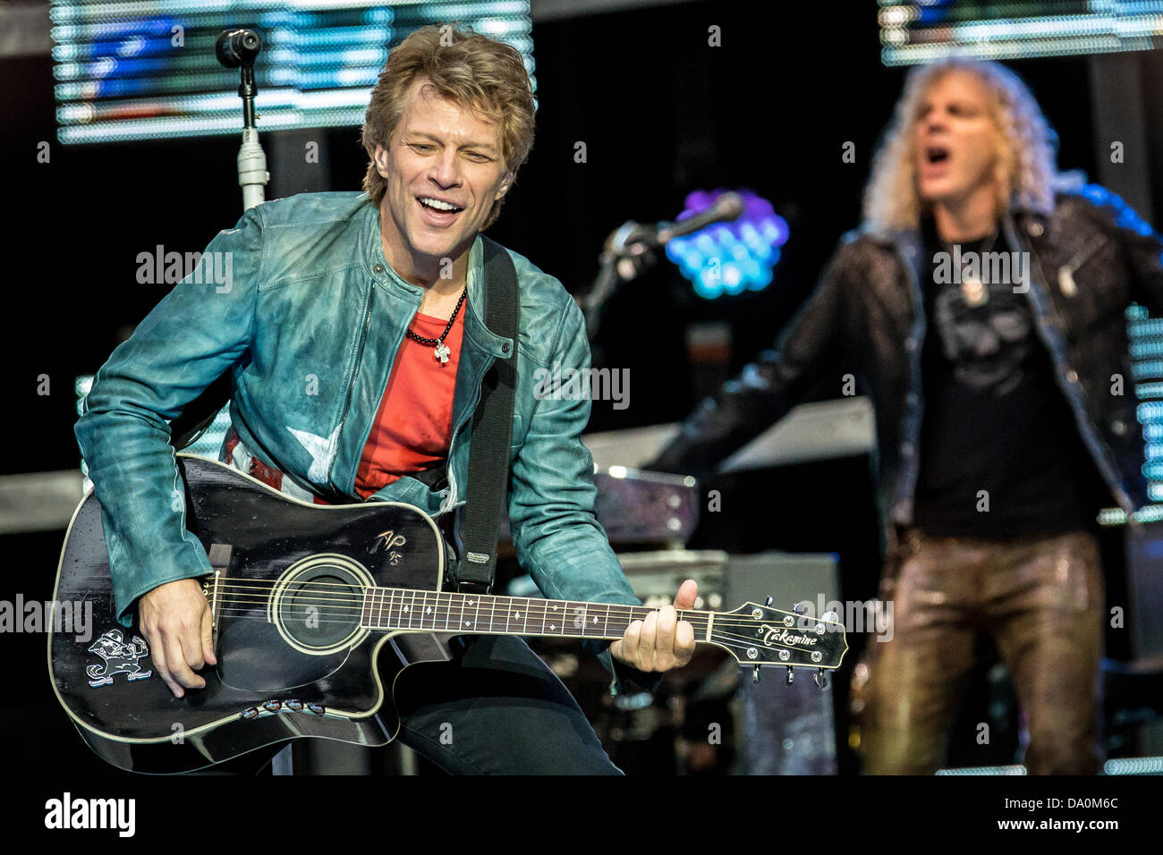 Milano Italia. Il 29 giugno 2013. La American rock band Bon Jovi suona dal vivo allo Stadio San Siro durante "perché possiamo - il Tour' Credit: Rodolfo Sassano/Alamy Live News Foto Stock