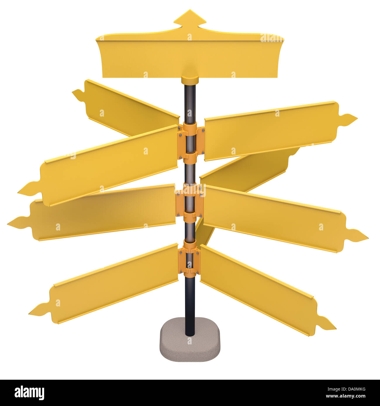 Piastra di colore giallo informazioni. Il testo sulla piastra. Foto Stock