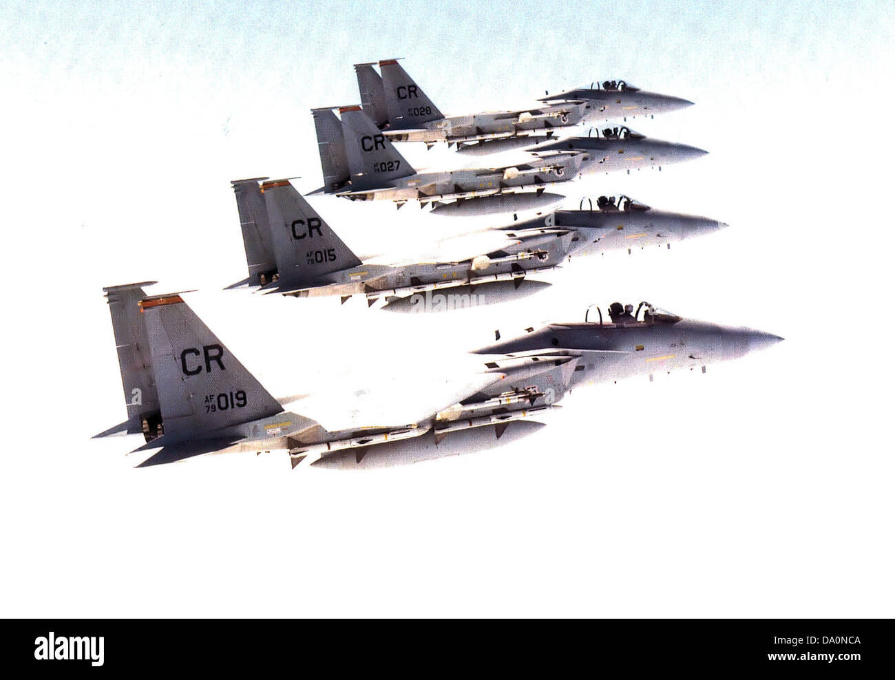 Il 32nd Tactical Fighter Squadron, con sede a Soesterberg Air base, utilizzava jet da caccia F-15C Eagle. L'F-15C è un caccia aria-aria monoposto in grado di coinvolgere gli aerei nemici con precisione. Lo Squadron sostenne le operazioni NATO e le missioni militari statunitensi di difesa aerea in tutta Europa durante la Guerra fredda. Foto Stock