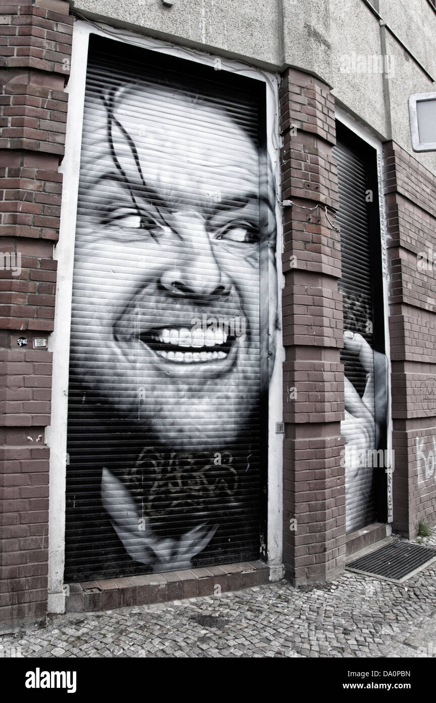 Jack Nicholson graffiti a Kreuzberg 36, Berlino Foto Stock