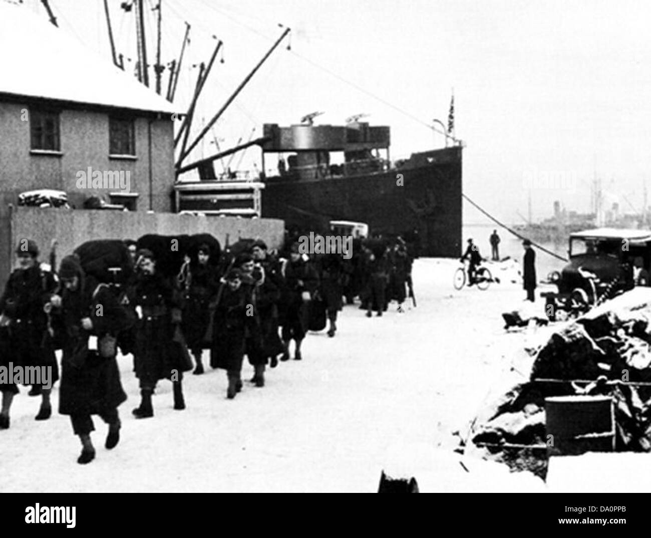 IBC noi soldati dell esercito in arrivo a Reykjavik Gennaio 1942 Foto Stock