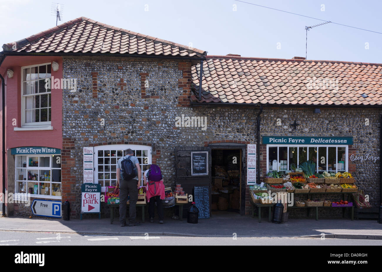 Il Picnic Fayre negozio delicatessen in Cley accanto al mare, Norfolk Foto Stock