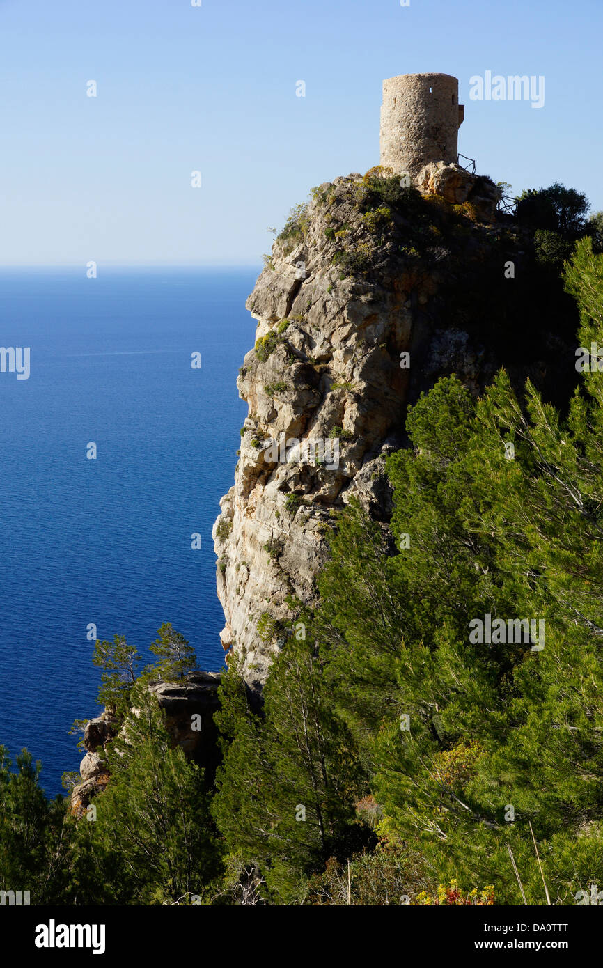 Torre des verger, mirador des ses anime, banyalbufar, Mallorca, Spagna Foto Stock