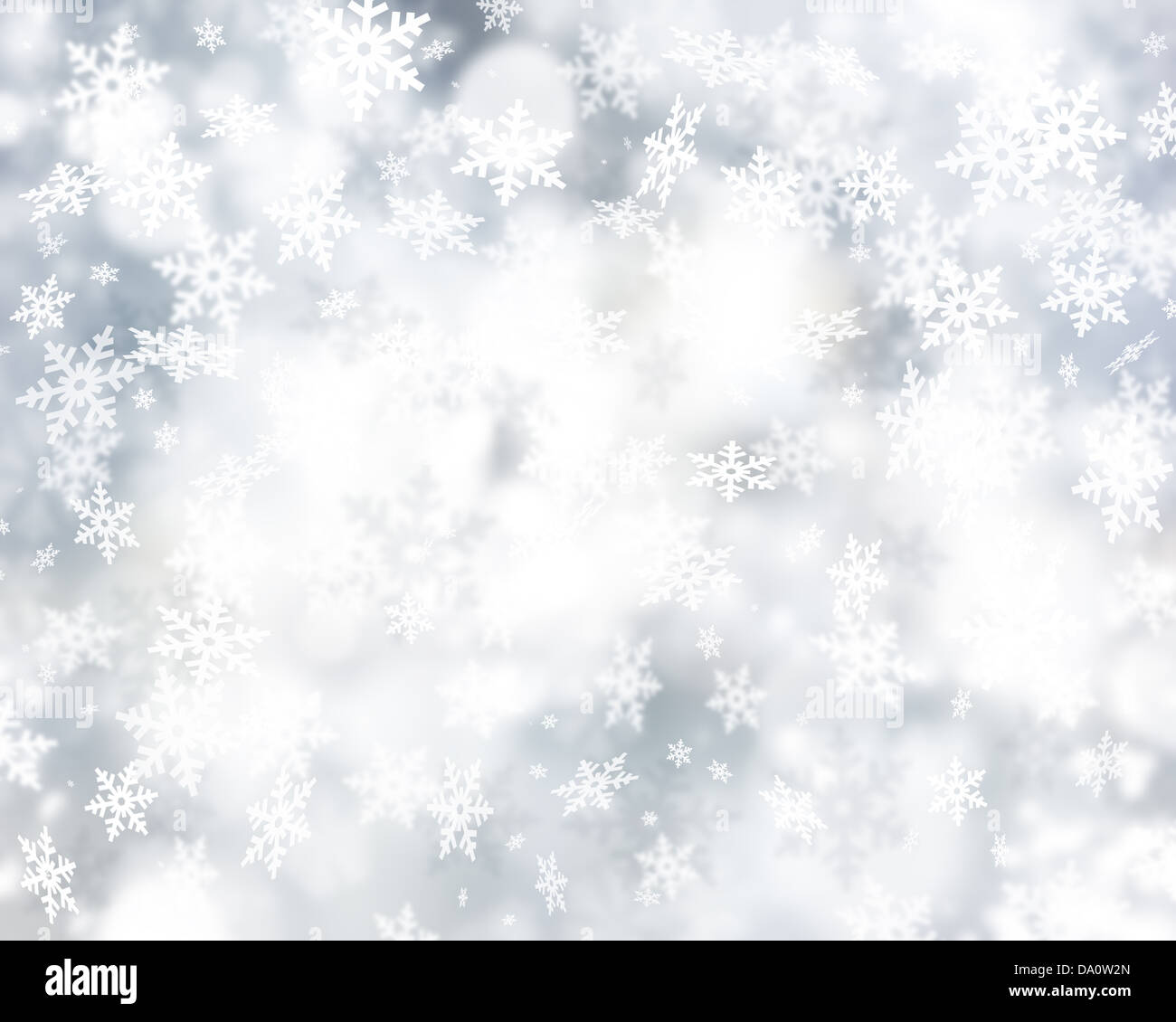 Argento sfondo di Natale di caduta di fiocchi di neve Foto Stock