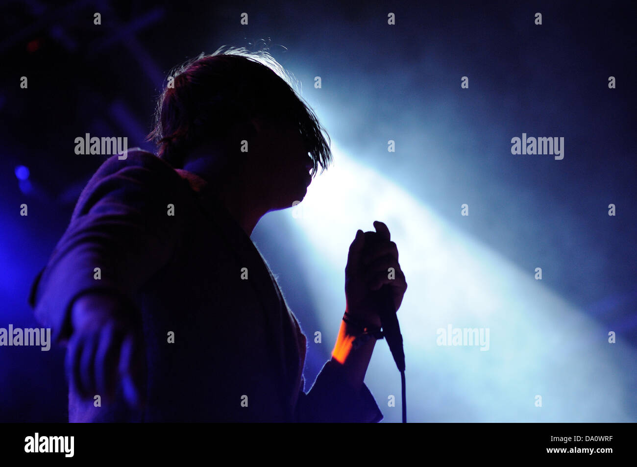 Barcellona - 24 Maggio: Angus Andrew, cantante di bugiardi banda, effettua presso Heineken Primavera Sound Festival 2013, forcone stadio, su Foto Stock