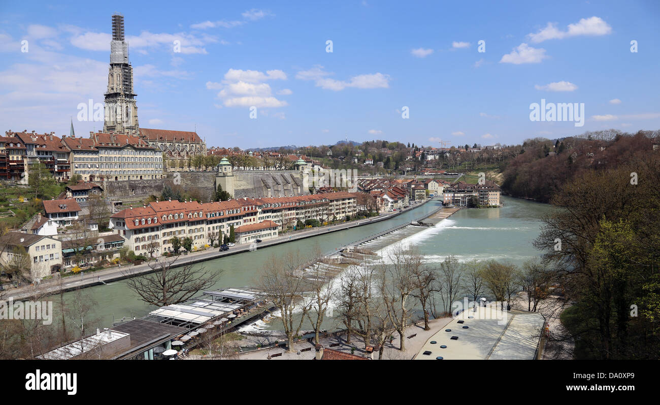 Berna, diga sul fiume Aare Foto Stock