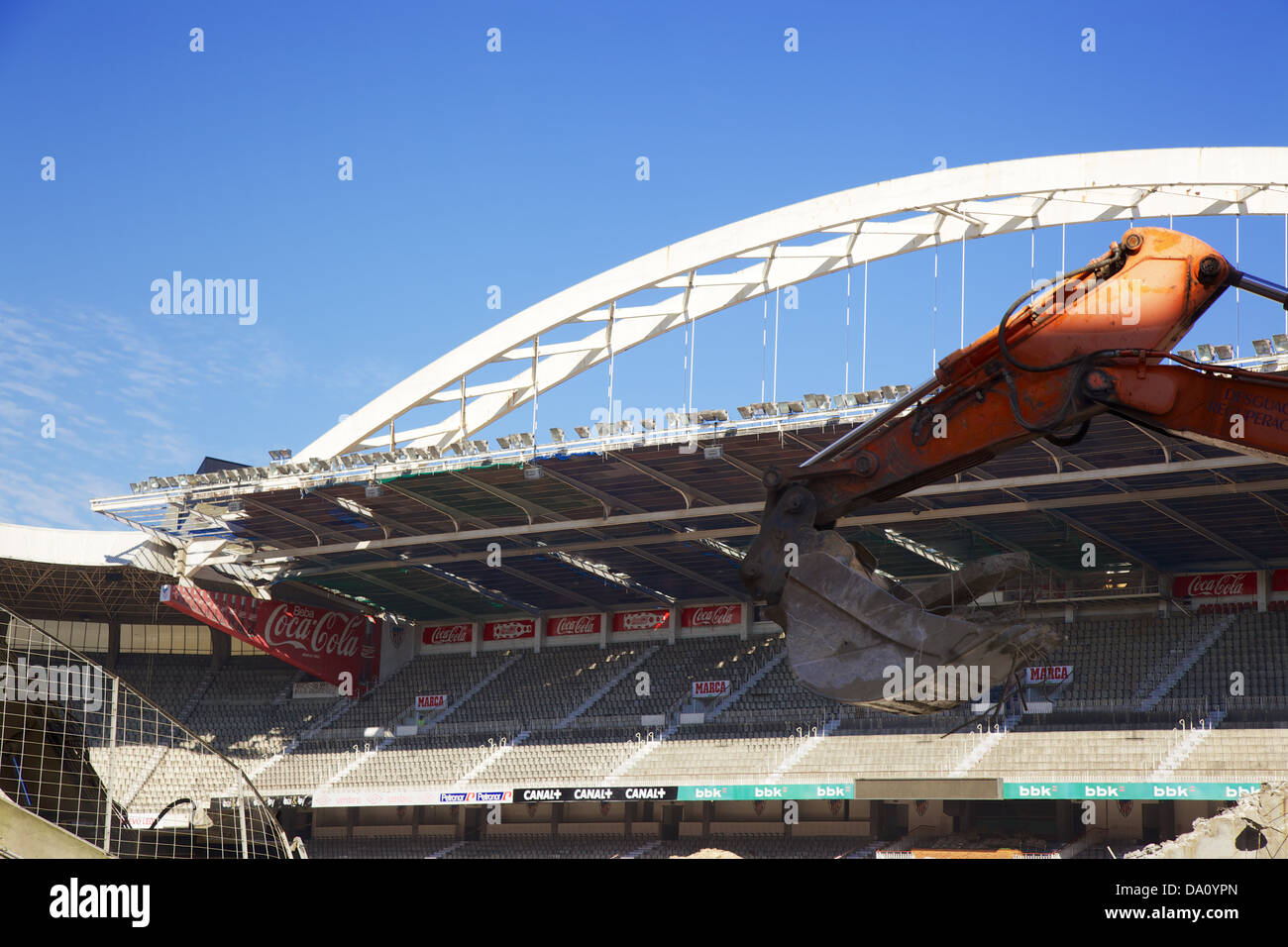 Athletic Club de Bilbao stadium scena di demolizione Foto Stock