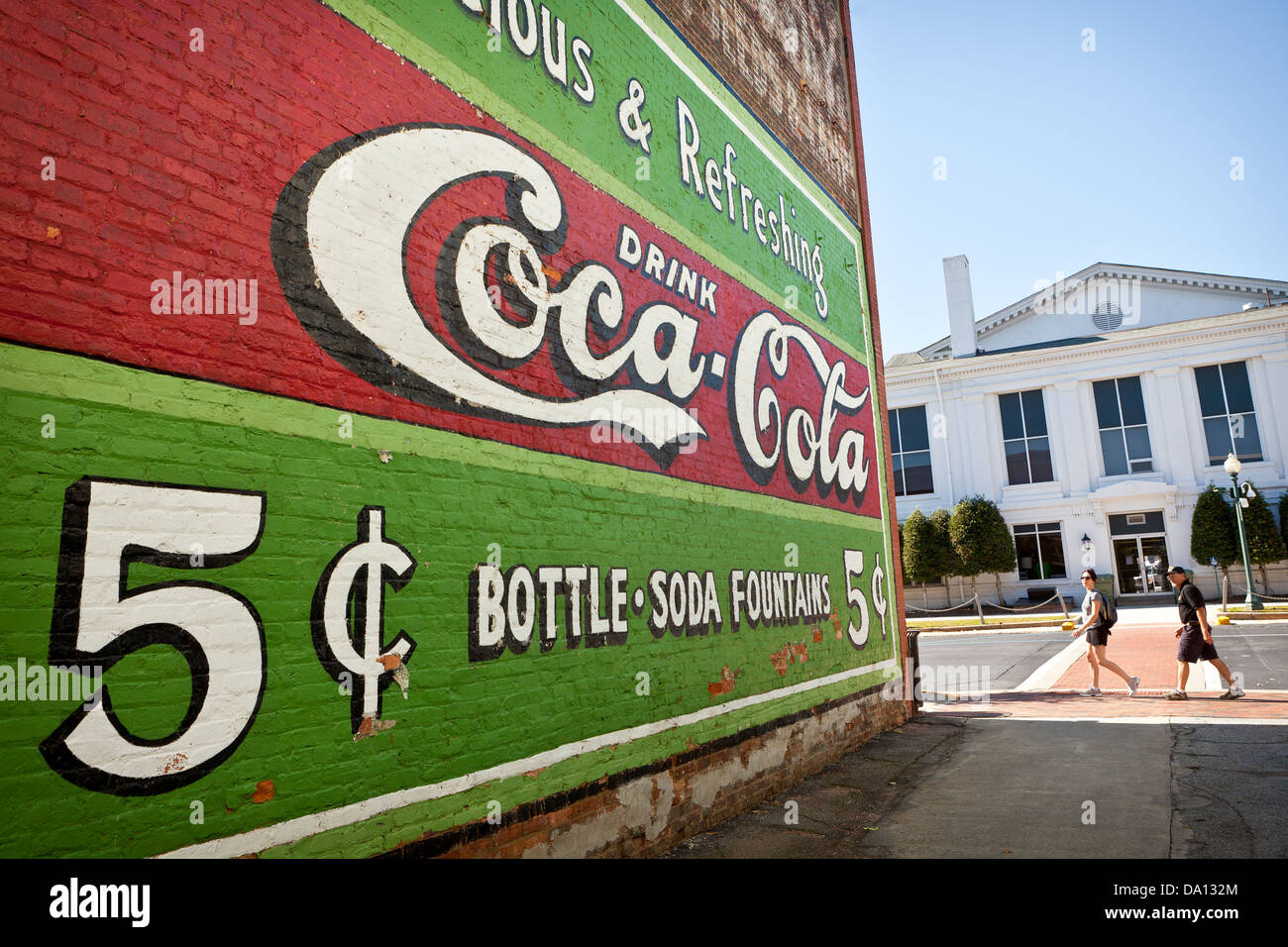 Historic courthouse square e Coca-Cola accedi Laurens, Carolina del Sud. Foto Stock