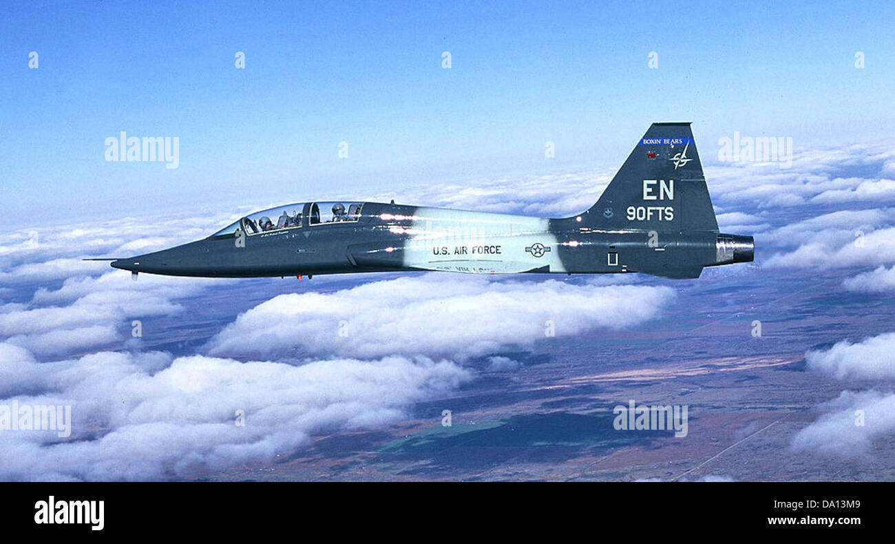 Il 90th Flying Training Squadron, con sede presso la Sheppard Air Force base in Texas, gestisce il T-38 Talon, un addestratore a getto bimotore utilizzato per l'addestramento dei piloti. Il T-38 fornisce un addestramento essenziale per i piloti della U.S. Air Force in abilità di volo avanzate. Foto Stock