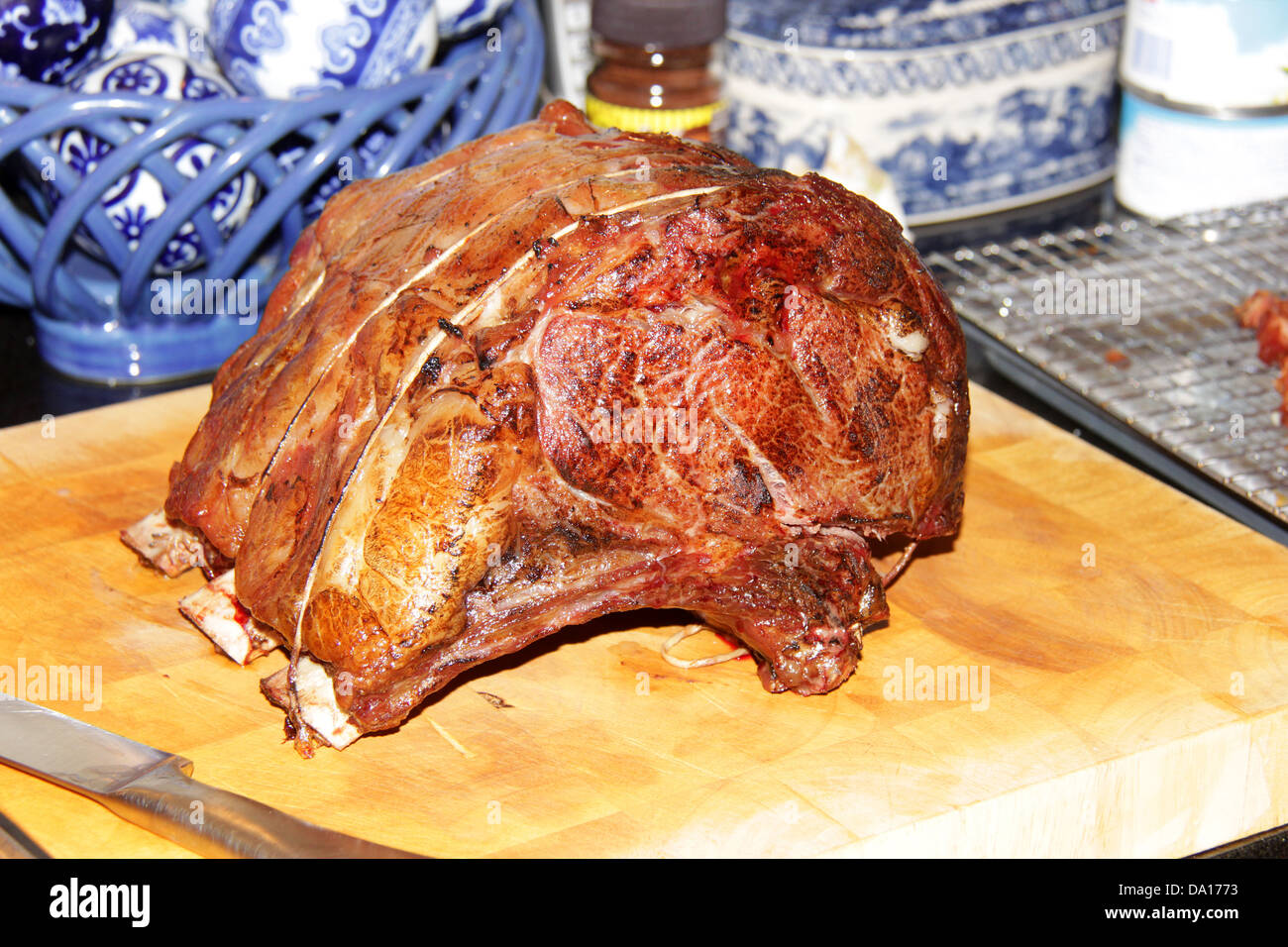 Costata di manzo tagliata. Foto Stock