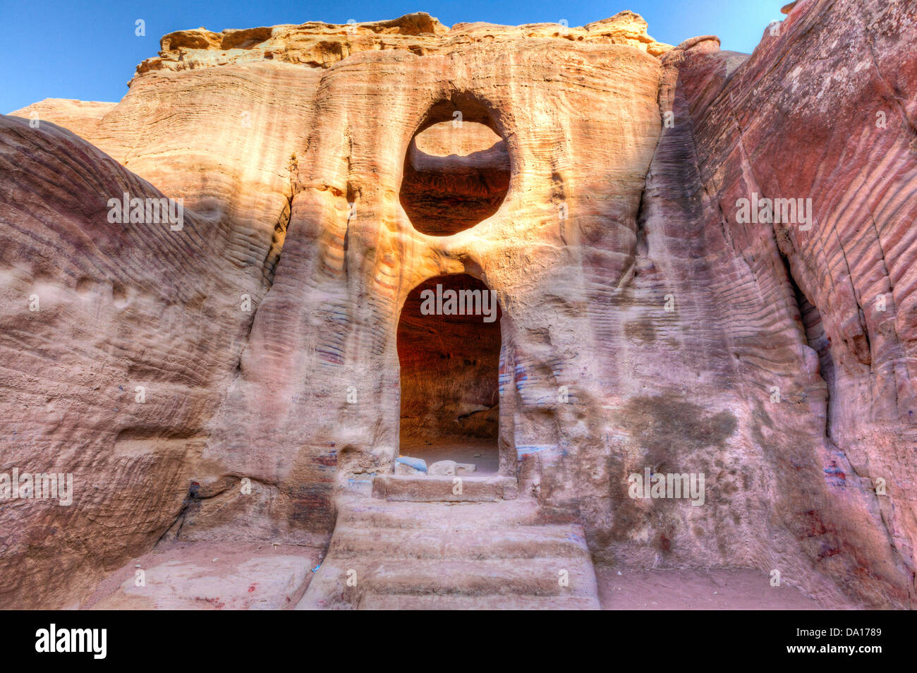 Antiche tombe in Petra, Giordania Foto Stock